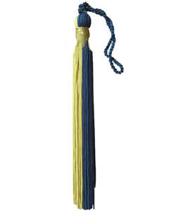 Royal Blue/Light Gold tassels