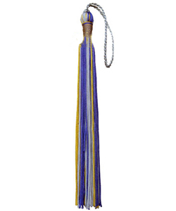 Royal Blue/Yellow Gold/Silver tassels