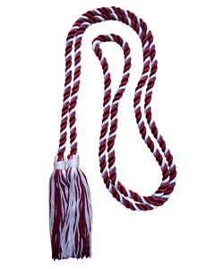 Burgundy/White honor cord